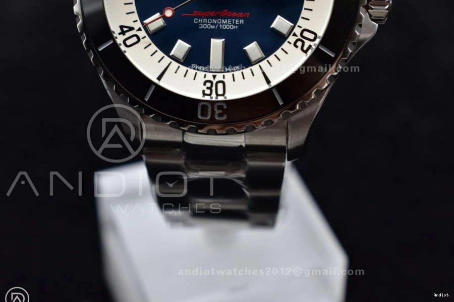 Dial Bracelet on 1:1 TF A2824 44 SS Edition White SuperOcean Blue Automatic Best 0130